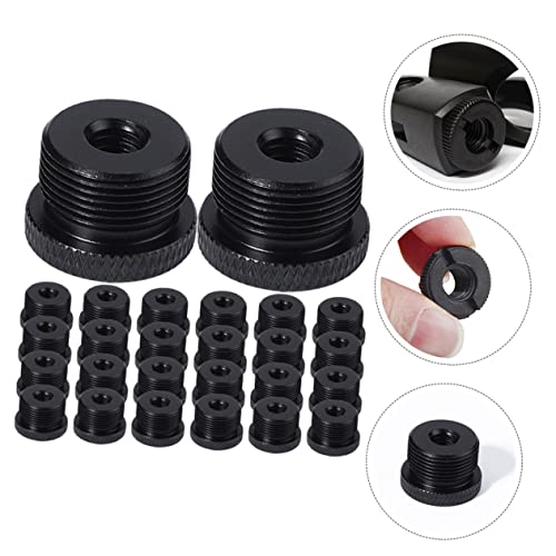 FRCOLOR 30pcs Aluminum Microphone Stand Adapter Set 3/8 to 5/8 Thread Converter for Mic Boom Arm Shock Mount and Clip Compatibility