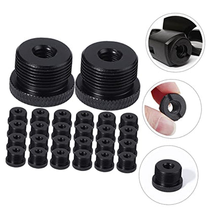 FRCOLOR 30pcs Aluminum Microphone Stand Adapter Set 3/8 to 5/8 Thread Converter for Mic Boom Arm Shock Mount and Clip Compatibility