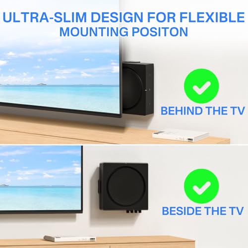 Slim Wall Mount for Sonos Amp Mount Bracket, Heavy Duty Steel Brakcet for Sonos Wireless Amplifier Installed Behind TV/Wall/Desk/ Mounting