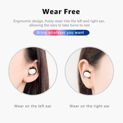 Single Bluetooth Wireless Earbud, Mini Invisible in-Ear Wireless Bluetooth Headphone 12 Hours Super Long Battery Life Suitable for Sports Work and Sleep - White - color: White