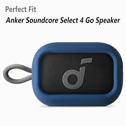 Geiomoo Silicone Case for Anker Select 4 Go Speaker, Protective Portable Scratch Shock Resistant Cover (Navy Blue) - color: Navy Blue