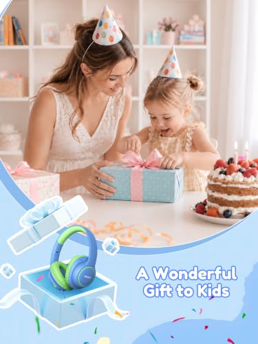 Acer OHW328 Kids Headphones Wired for School - Over Ear Design | 85/94dB Safe Volume, 3.5mm Jack Foldable Headphones for Kids Boys Girls Classroom Yoto Player Chromebook Travel Blue Green - color: Blue Green
