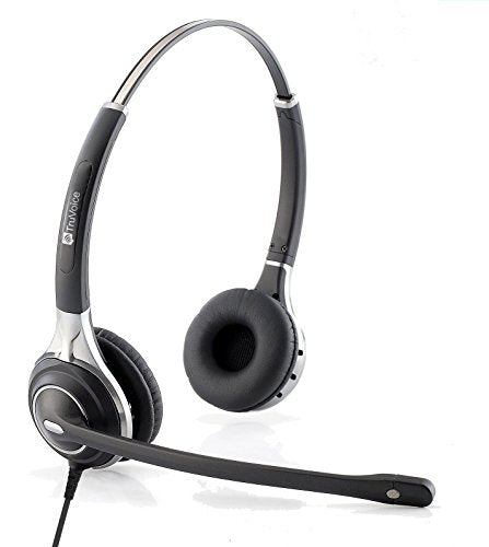 TruVoice HD-750 Premium Corded Double Ear NC Mic Headset with USB and U10P Cable Compatible with Mitel, Polycom VVX, Nortel, Avaya, Shortel, Aastra, Analog Desk Phones and PC (Softphone)