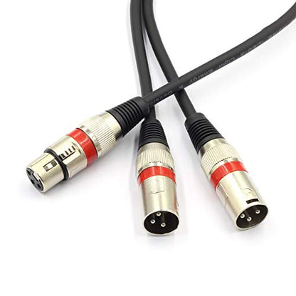 XLR Splitter Cable - XLR Female to Dual Male 3 Pin Patch Y Cable Balanced Microphone Splitter Cord Audio Adapter (50CM) - color: XLRF-2XLRM-50CM-1PACK