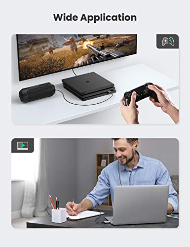 UGREEN USB to Audio Jack USB External Sound Card 3.5mm Audio Adapter | 2 in 1 USB A to Aux TRRS Headphone Adapter Mics Stereo Jack Aluminum Compatible with PS5 PC Windows Mac Linux Laptop Desktop