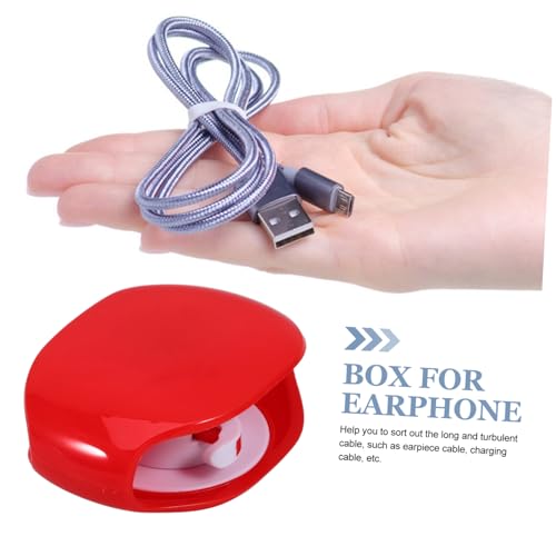 DOITOOL Roll Data Cable Organizer Retractable Cable Winder Headphone Organizer Auto Earbud Red Hub Portable