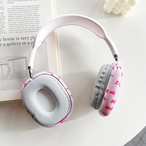 Case Compatible with AirPods Max Headphones, Soft TPU Cute Pink Pattern Anti-Scratch Protective Ear Cup Covers Headphone Cases for Woman Kids - color: Pink
