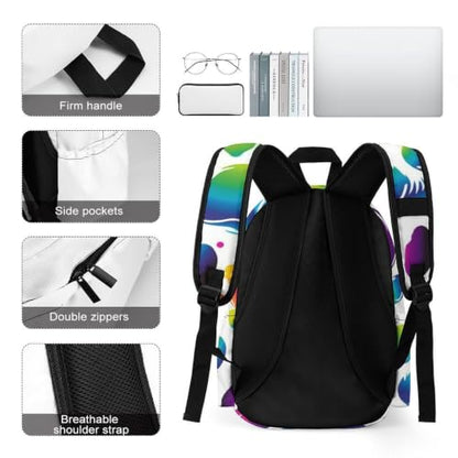 Travel Backpack for Women Men Carry On Backpack Coffee Collection Laptop Bag Lightweight Casual Daypack - color: Colorful Dog Paw Print