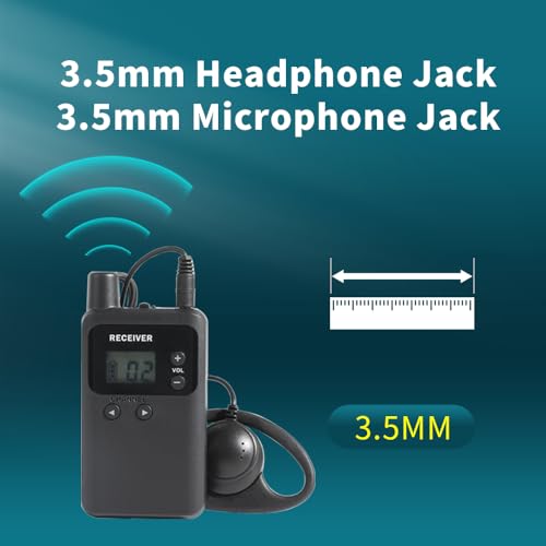 AGJ Wireless Tour Guide System, Tour Guide Microphone and Speaker, Tour Guide Headsets 1 Transmitter 15 Receivers 1 Charger Court Church Translation System for Factory School - size: 16