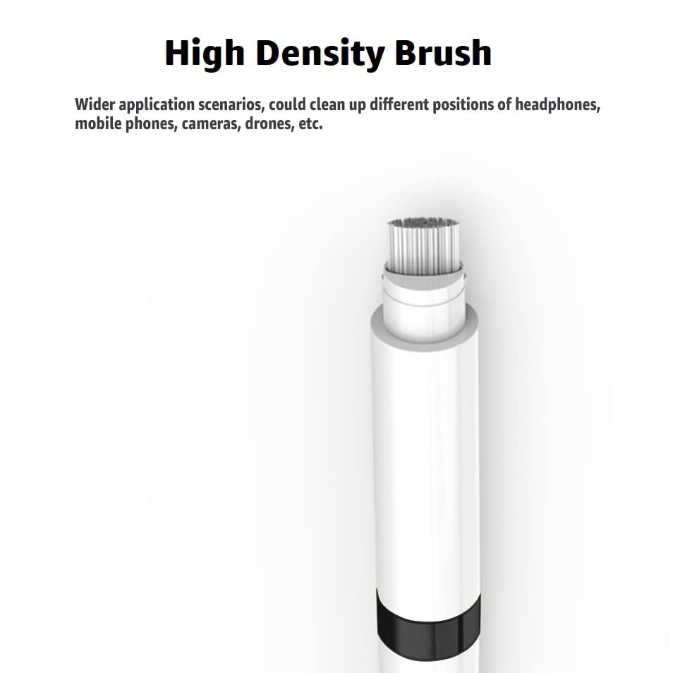 Dual-Brush Earbud Cleaning Pen | 4-in-1 Pro Kit for Precision & Durability, Tool Compatible with Airpods, Galaxy Buds, All Wireless Headsets -Black - color: Black