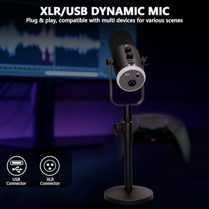 M100 Podcast Equipment Bundle,XLR/USB Dynamic Mic with Audio Interface - color: One dynamic mic bundle