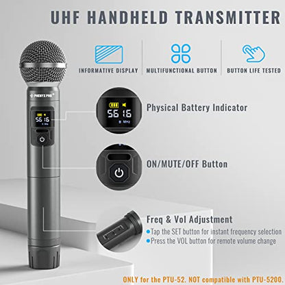 Phenyx Pro PTU-52 Wireless UHF Handheld Microphone Transmitter with Selectable 30 Frequencies
