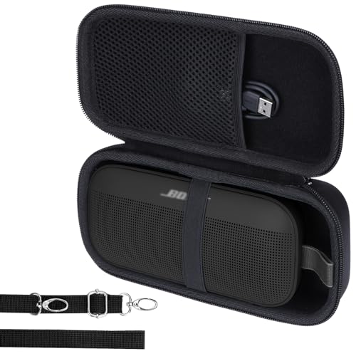 Lebakort Hard Case Compatible with Bose SoundLink Flex 2nd Gen/Bose SoundLink Flex Portable Speaker, Black Case - color: Black Case