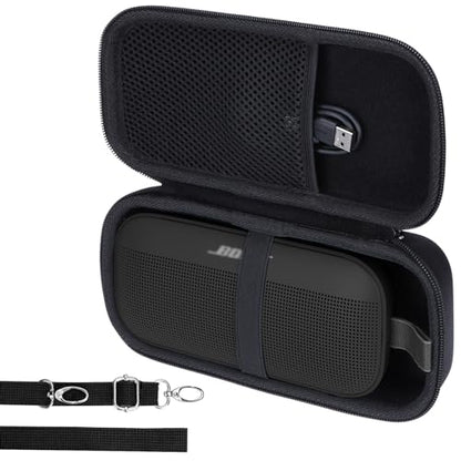 Lebakort Hard Case Compatible with Bose SoundLink Flex 2nd Gen/Bose SoundLink Flex Portable Speaker, Black Case - color: Black Case