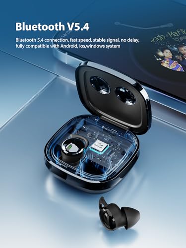 Invisible Sleep Headphones, Sleep Earbuds for Side Sleepers, Small Comfortable Noise Blocking Sleep Earphones,Bluetooth 5.3 Wireless Earbuds, in-Ear Ear Buds for Sleeping(Light Black)