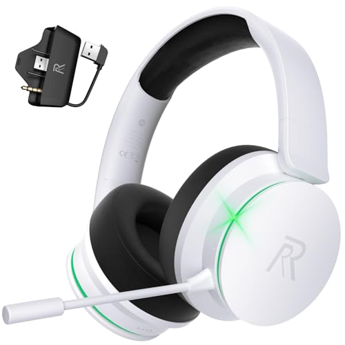 Wireless Gaming Headset for Xbox Series X|S, Xbox One, PS5, PS4-Blackwhite | Rotatable Earmuffs, 3D Surround Sound, Noise Canceling Microphones for Xbox Series X|S, Xbox One, Sega Gear, Mac - color: Blackwhite