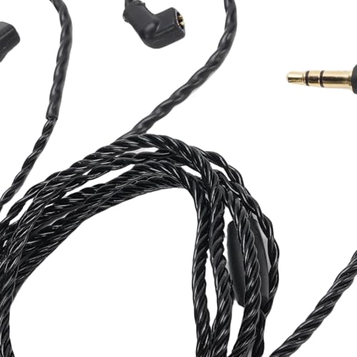 IEM Cable Replacement for ZS10 PRO, AS16, AS24, CCA C12, CRA and More, 3.5mm Male to QDC 0.78mm 2 Pin in Ear Monitor Earphone Cable, 1.2M
