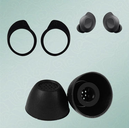 Ear Tips for Samsung Galaxy Buds FE Earbud Accessories, Replacement Silicone Ear Tips and Wings, 3 Pairs, Black