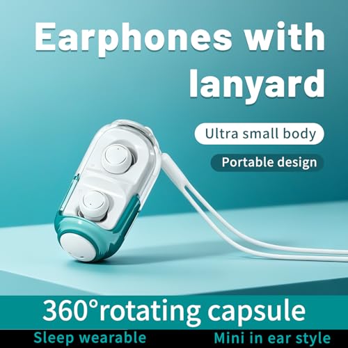 Mini Wireless Earbuds Bluetooth 6.0 in Ear Light-Weight Headphones,with 360-degree Rotating Charging case,ENC Noise Cancelling, Ergonomic Sport Headphone Headset for Gym/Running/Work(Green) - color: Green