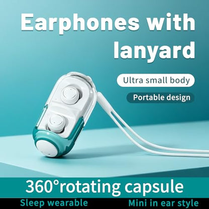 Mini Wireless Earbuds Bluetooth 6.0 in Ear Light-Weight Headphones,with 360-degree Rotating Charging case,ENC Noise Cancelling, Ergonomic Sport Headphone Headset for Gym/Running/Work(Green) - color: Green