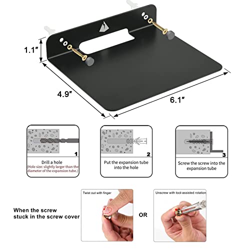 Small Floating Shelf Speaker Mount, 6 inch Small Wall Shelf Metal Speaker Mount for Webcam Security Camera Figures Display Stand (Black, 1 Pack)