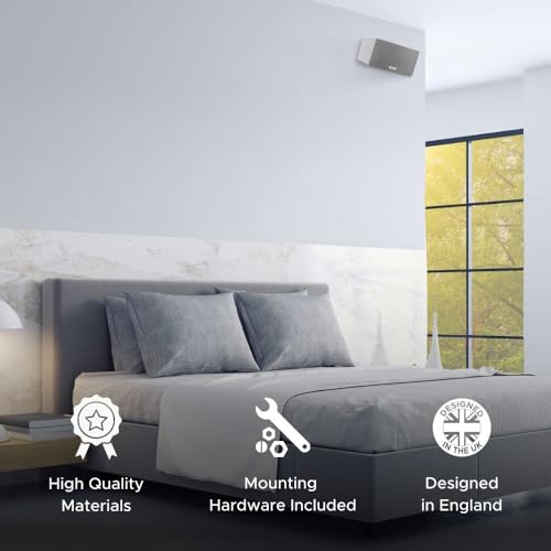 Sound Bass Play 3 Wall Mount White, Single (1pc) Adjustable Tilt & Swivel | Compatible with Sonos Play:3 Only, Adjustable Swivel & Tilt Mechanism, Includes All Mounting Fixings - color: White