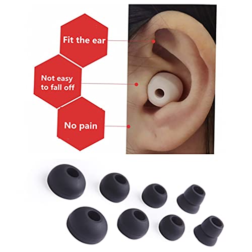 PB3 Earbuds Replacement Tips Ear Pads Compatible with Monster Beats Dr. Dre Beats Powerbeats3 Powerbeats2 Powerbeats1 Wireless Stereo Headphones- 4 Pairs(Black)