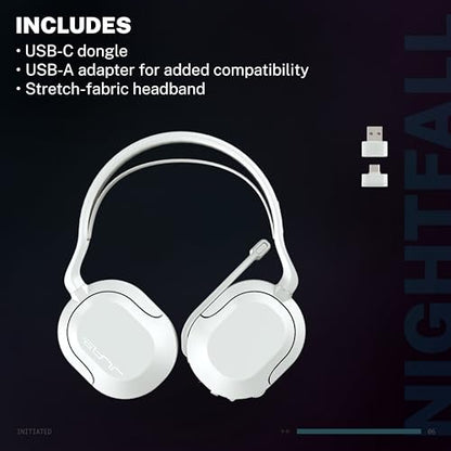 JLab Nightfall Wireless Gaming Headset, Bluetooth 5.3, White - color: Cloud White