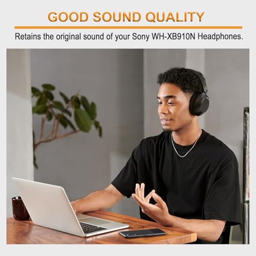 Replacement Earpads Cushions Compatible with Sony WH-XB910N Extra Bass Headphones, Headset Ear Pads with Protein Leather&Memory Foam, Headphones Ear Cups Cover-PL Black
