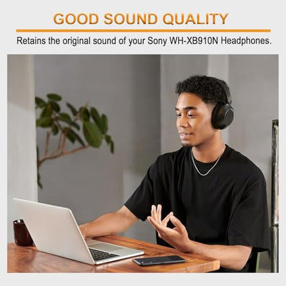 Replacement Earpads Cushions Compatible with Sony WH-XB910N Extra Bass Headphones, Headset Ear Pads with Protein Leather&Memory Foam, Headphones Ear Cups Cover-PL Black