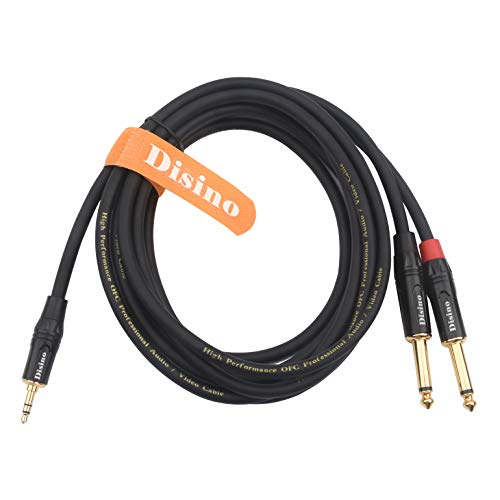 1/8 Inch TRS Stereo to Dual 1/4 inch TS Mono Y-Splitter Cable 3.5mm Aux Mini Jack Stereo Breakout Cable Path Cords - 6 feet