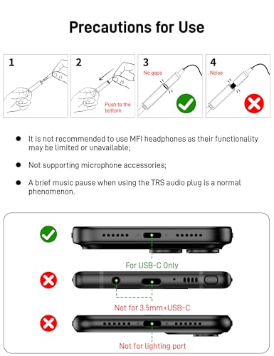 2 Pack USB C to 3.5 mm Jack Adapter, 3.5mm 1/8 Inch Aux to USB C Audio Headphone Jack Adapter Compatible with iPhone 17/16/15, iPad Pro, SMSUNG Galaxy S25 S24 S23 Ultra, Pixel 10/9/8 - size: 2 Pack