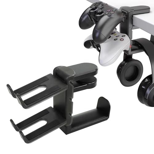 360° Swivel Adjustable Spring Clamp Cable Clip Universal Desk Hook for Headsets/Earphones Gaming Display Stand