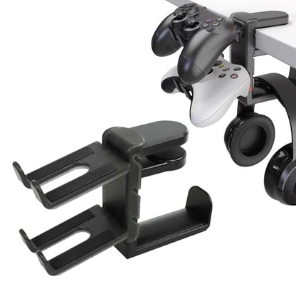 360° Swivel Adjustable Spring Clamp Cable Clip Universal Desk Hook for Headsets/Earphones Gaming Display Stand