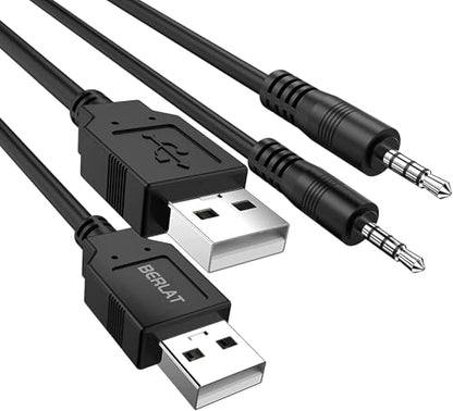 3.5mm USB Charger Cable,3.5mm Male AUX Audio Jack to USB Male Charge Cable Adapter Cord,Compatible with MP3,Headphones,Speakers,Voice Recorder and Any Other Devices with 3.5mm Port(3.3 ft)(1)
