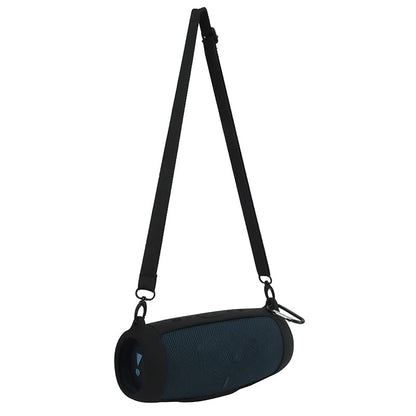 Protective Silicone Case Cover for JBL Charge 5 Bluetooth Speaker Soft Carrying Skin Sleeve with Shoulder Strap & Carabiner,Speaker Accessory (Black) - color: black