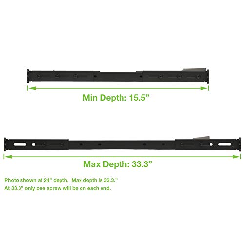 Vented 4-Post Shelf, Adjustable, Black, 550 mm Depth, 1U, 242 lbs, Cold Rolled Steel, CE Compliant - size: 22" Deep