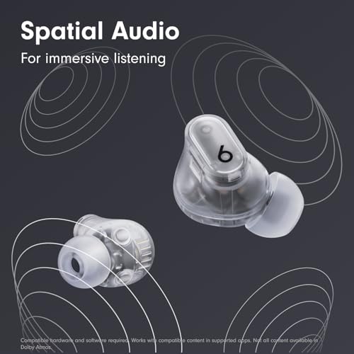 Beats Studio Buds + | True Wireless Noise Cancelling Earbuds, Enhanced Apple & Android Compatibility, Built-in Microphone, Sweat Resistant Bluetooth Headphones, Spatial Audio - Transparent - color: Transparent, style: Standalone