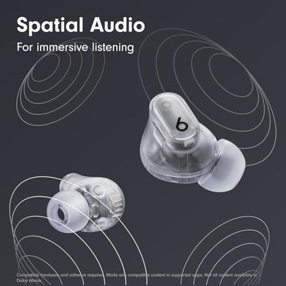 Beats Studio Buds + | True Wireless Noise Cancelling Earbuds, Enhanced Apple & Android Compatibility, Built-in Microphone, Sweat Resistant Bluetooth Headphones, Spatial Audio - Transparent - color: Transparent, style: Standalone