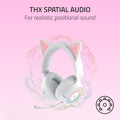 Razer Kraken Kitty V3 Pro Wireless RGB Gaming Headset, White - color: Mercury White