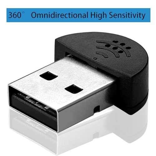 2 Pcs USB 2.0 Mini Microphone for Raspberry Pi 5 4 Model B, Module 3B+, Laptop/Desktop PC Plug and Play for Skype, MSN, Yahoo Recording, YouTube, Google Voice Search and Games