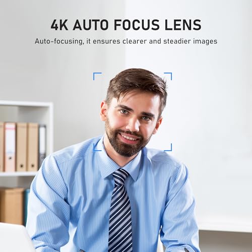 saylas 4K Webcam with Microphone and Speaker, Wide Angle 112°, Remote Control, Autofocus, Digital Zoom, Privacy Cover, Plug & Play Web Streaming Camera for Computer, USB Webcam for Pc - color: 4K/112° FOV