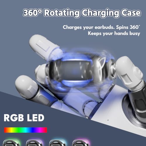 Open-Ear Headphones, Wireless Bluetooth Earbuds 360° Swivel Charging Case - color: Black