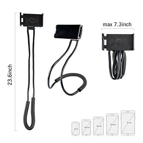 011 Neck Cell Desk Bed,Bike and Motorcycle Mount,Lazy Bracket Mobile Phone Stand Holder (Black) - color: Black