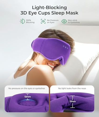 MUSICOZY Sleep Mask Headphones with Bluetooth Wireless Eye Masks Earphones