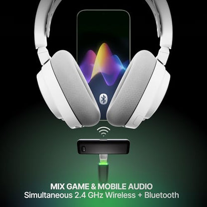 SteelSeries Arctis Nova 7X Wireless Gen 2 Gaming Headset - Real-Time App Control, 50+ HR Play, Neodymium Drivers, Mix 2.4GHz/Bluetooth, Xbox, PC, PS5/PS4, Switch 1/2, Mobile - White - color: White, style: Xbox | PC