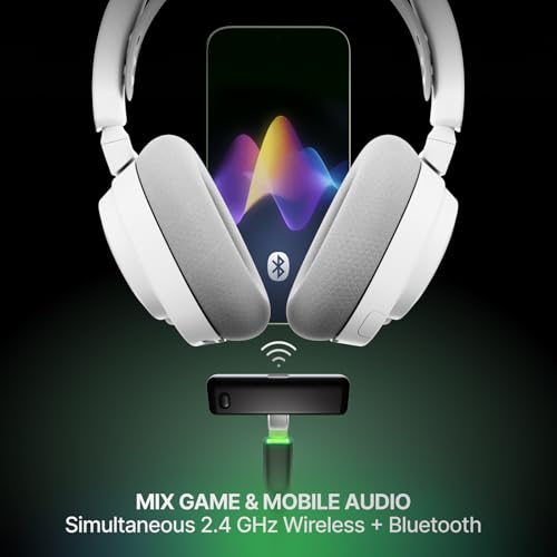 SteelSeries Arctis Nova 7X Wireless Gen 2 Gaming Headset - Real-Time App Control, 50+ HR Play, Neodymium Drivers, Mix 2.4GHz/Bluetooth, Xbox, PC, PS5/PS4, Switch 1/2, Mobile - White - color: White, style: Xbox | PC