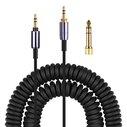 WH-1000XM3 Coiled Audio Cable for Sony WH-1000XM4, WH-1000XM2 Headsets | 1/8" Extension Cord with 1/4" Adapter for PS5 PS4 PC Smartphone Xbox One, 4ft to 14ft Long