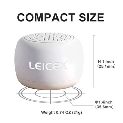 LEICEX Bluetooth Speakers Portable Wireless, Travel Speakers Bluetooth 5.0 Wireless Mini Speaker for Outdoor (White) - color: Tiny-White