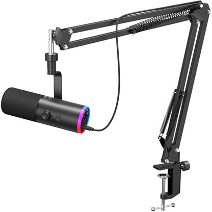 TONOR Dynamic Gaming Microphone XLR/USB Mic with AI Noise Cancellation - color: Black